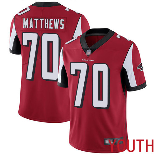 Atlanta Falcons Limited Red Youth Jake Matthews Home Jersey NFL Football #70 Vapor Untouchable->youth nfl jersey->Youth Jersey